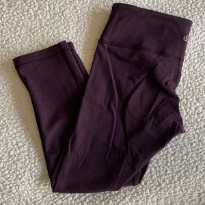Lululemon Burgundy Cropped Leggings